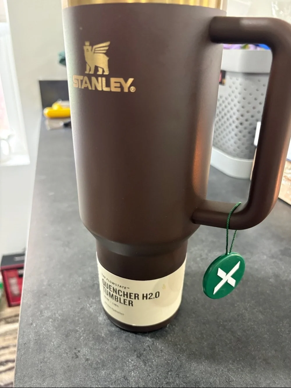 Hard to find Stanley Chocolate Tumbler with Gold Logo and Trim - Picture 2 of 8